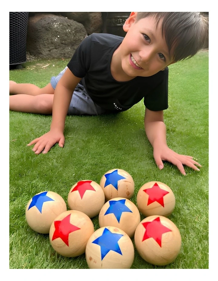 Deluxe 8 Wooden Ball Bowls Bocce Game Set image 6