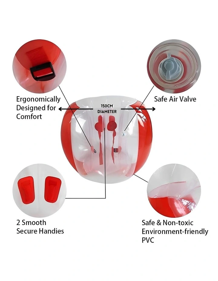 Adult Inflatable Bubble Soccer Ball Red 120x150cm image 4
