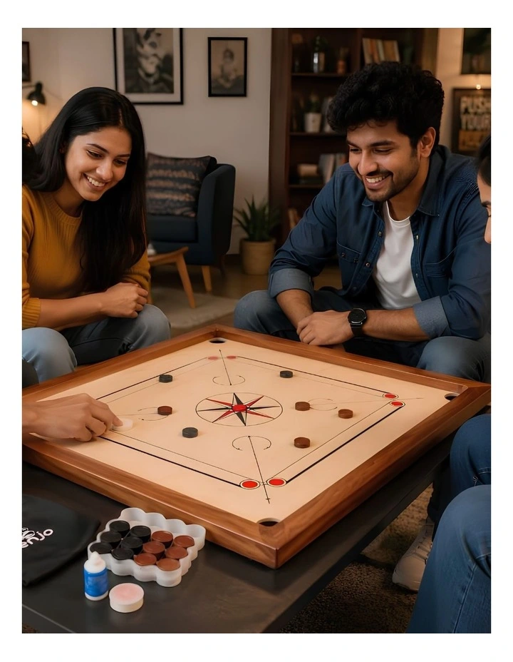 84x84cm Plywood Carrom Board with 74x74cm Internal Playing Area image 6