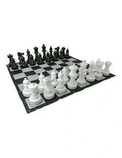Giant Size Plastic Outdoor Chess Game Set w/Mat 3x3m