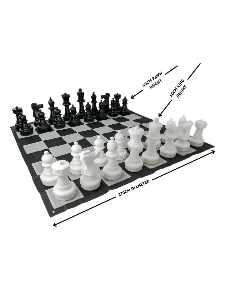 Giant Size Plastic Outdoor Chess Game Set w/Mat 3x3m image 3