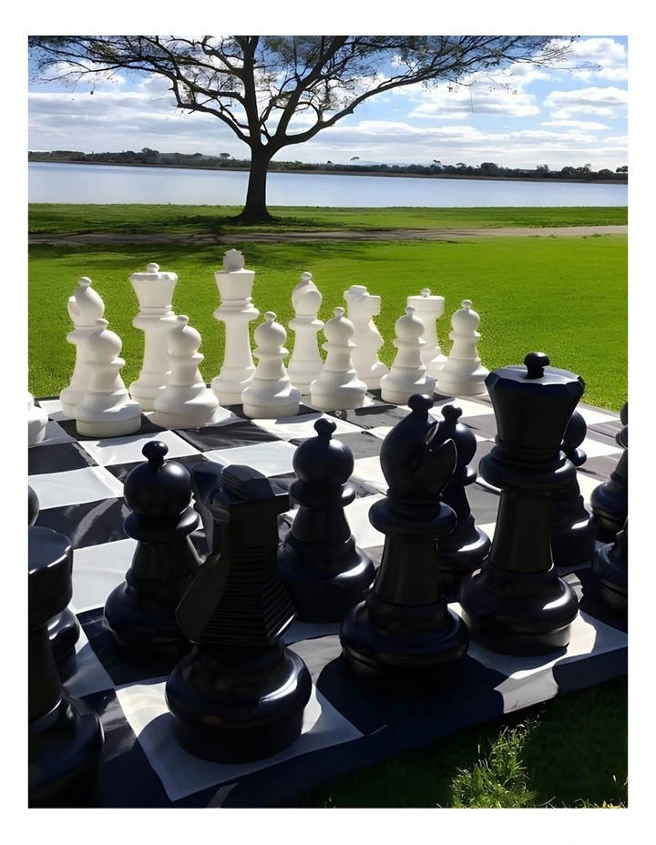 Giant Size Plastic Outdoor Chess Game Set w/Mat 3x3m image 5