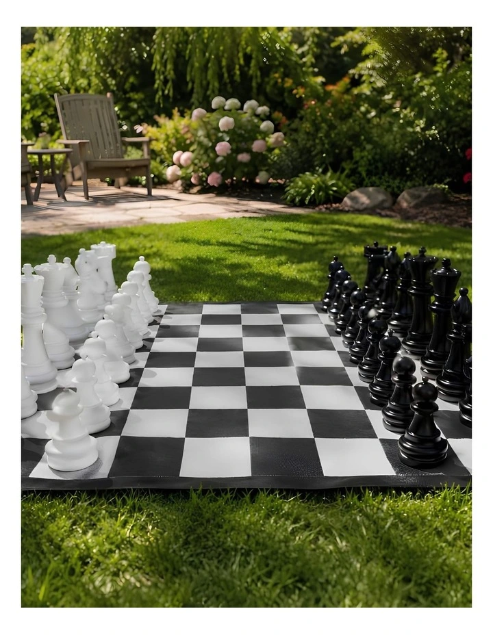 Giant Size Plastic Outdoor Chess Game Set w/Mat 3x3m image 6