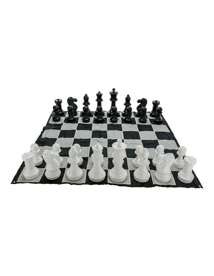Mega Size Plastic Outdoor Chess Game Set w/Mat 1.5x1.5m image 1