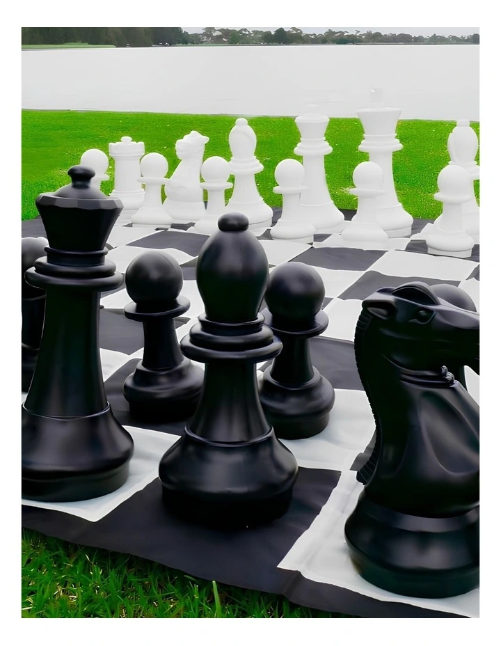 Mega Size Plastic Outdoor Chess Game Set w/Mat 1.5x1.5m image 5