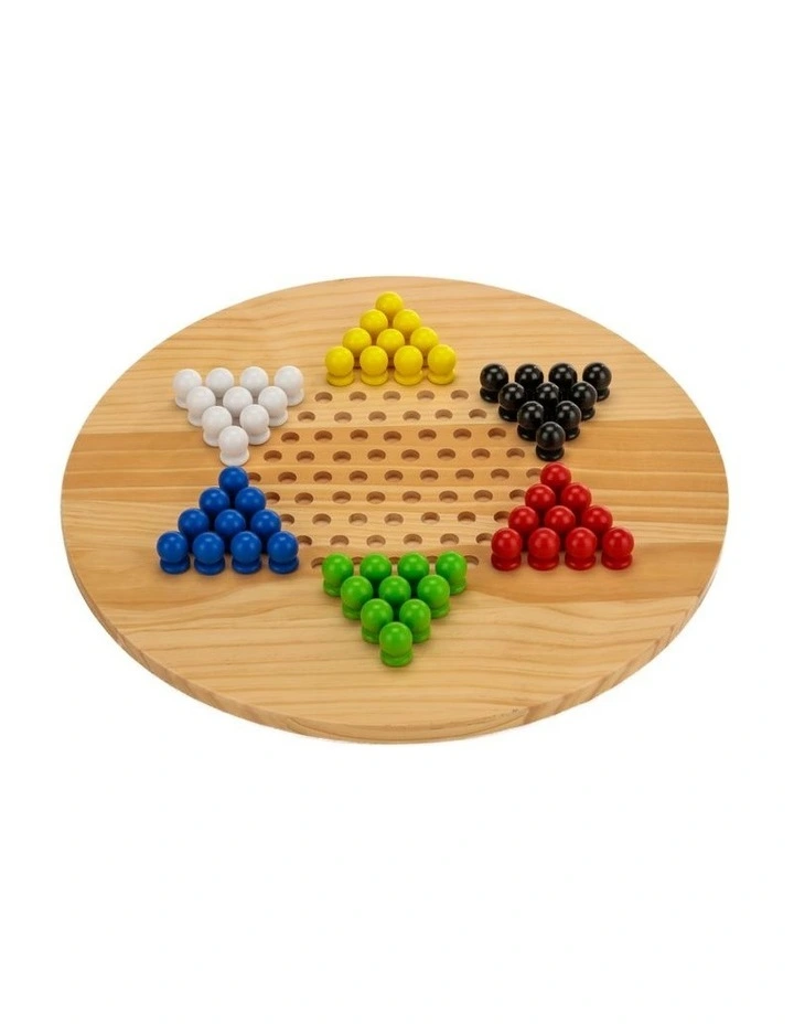 Wooden Giant Chinese Checkers  & Solitare Game 60cm Diameter image 1