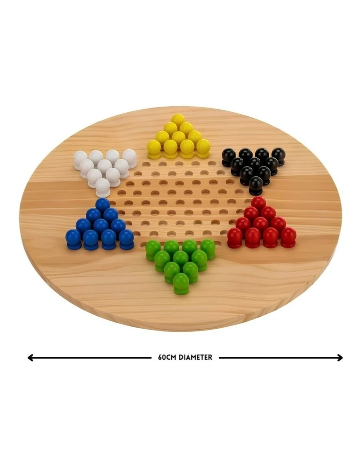 Wooden Giant Chinese Checkers  & Solitare Game 60cm Diameter image 6