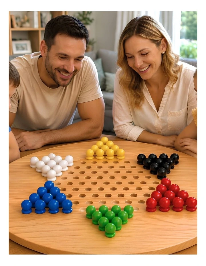 Wooden Giant Chinese Checkers  & Solitare Game 60cm Diameter image 7