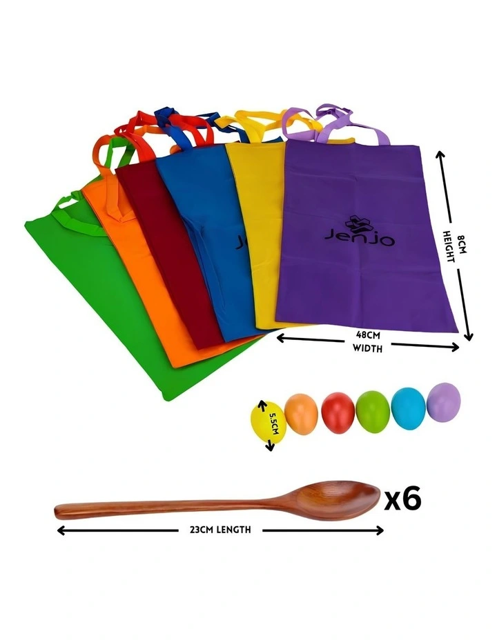 2 in 1 Egg Spoon Race & Hacky Sack Kids Game Set image 2