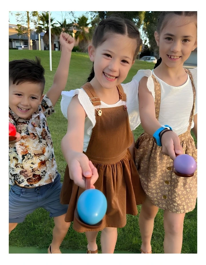 2 in 1 Egg Spoon Race & Hacky Sack Kids Game Set image 7