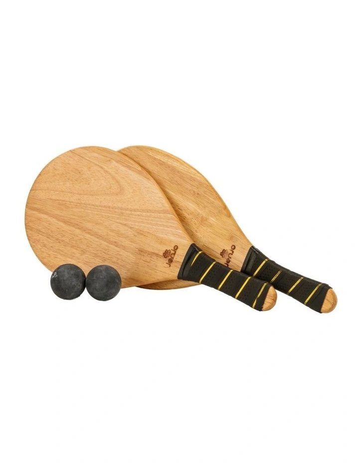 Hardwood Frescobol Beach Paddle Ball Set with Bag image 3