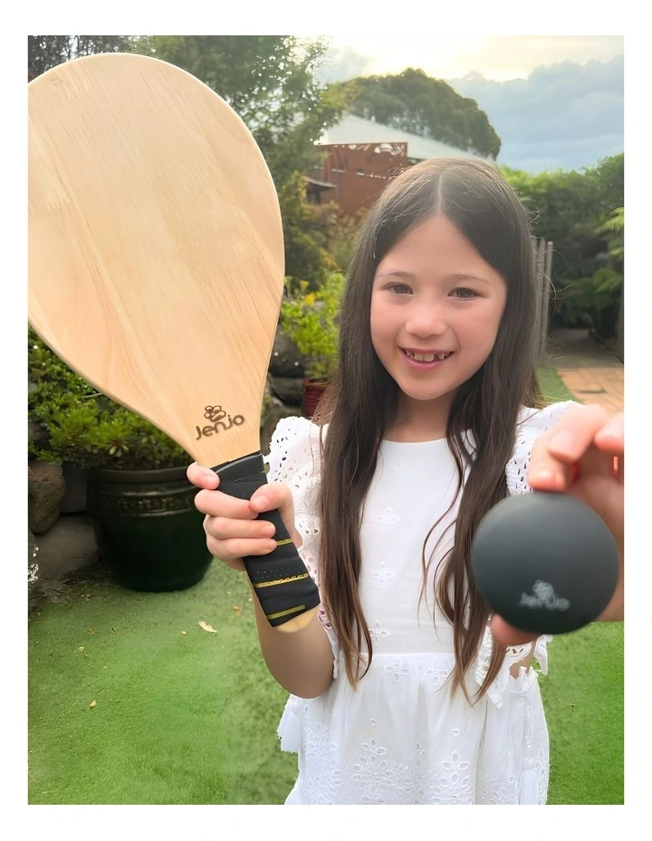 Hardwood Frescobol Beach Paddle Ball Set with Bag image 4