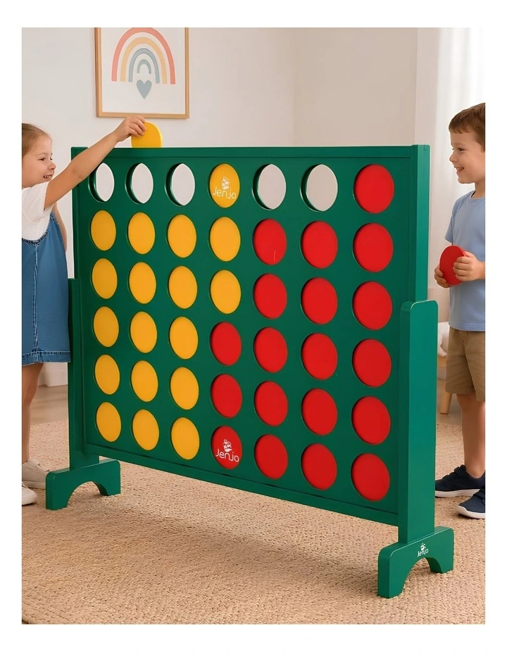 Wooden Indoor Outdoor Giant Connect Four In A Row Game Set 120x110cm Green image 5