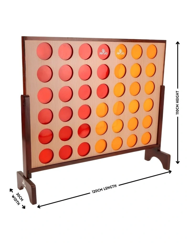 Hardwood Indoor Outdoor Giant Four In A Row Game Set 120x110cm image 3