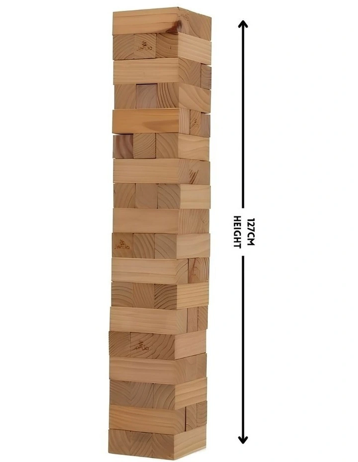 54 Piece Deluxe Jenjo Outdoor Wood Block Game 127cm image 3