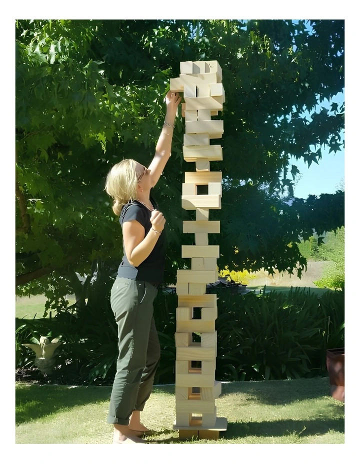 54 Piece Deluxe Jenjo Outdoor Wood Block Game 127cm image 6