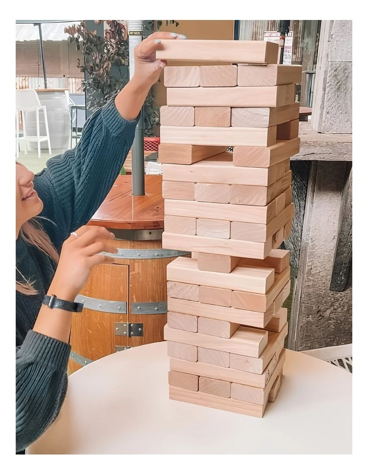 54 Piece Giant Jenjo Outdoor Wooden Block Game 63cm image 4