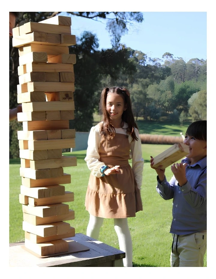 54 Piece Outdoor Jumbo Jenjo Wooden Block Game 81cm image 4