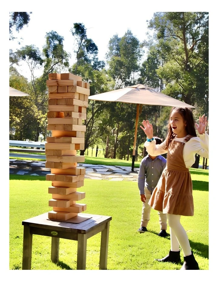 54 Piece Outdoor Jumbo Jenjo Wooden Block Game 81cm image 5