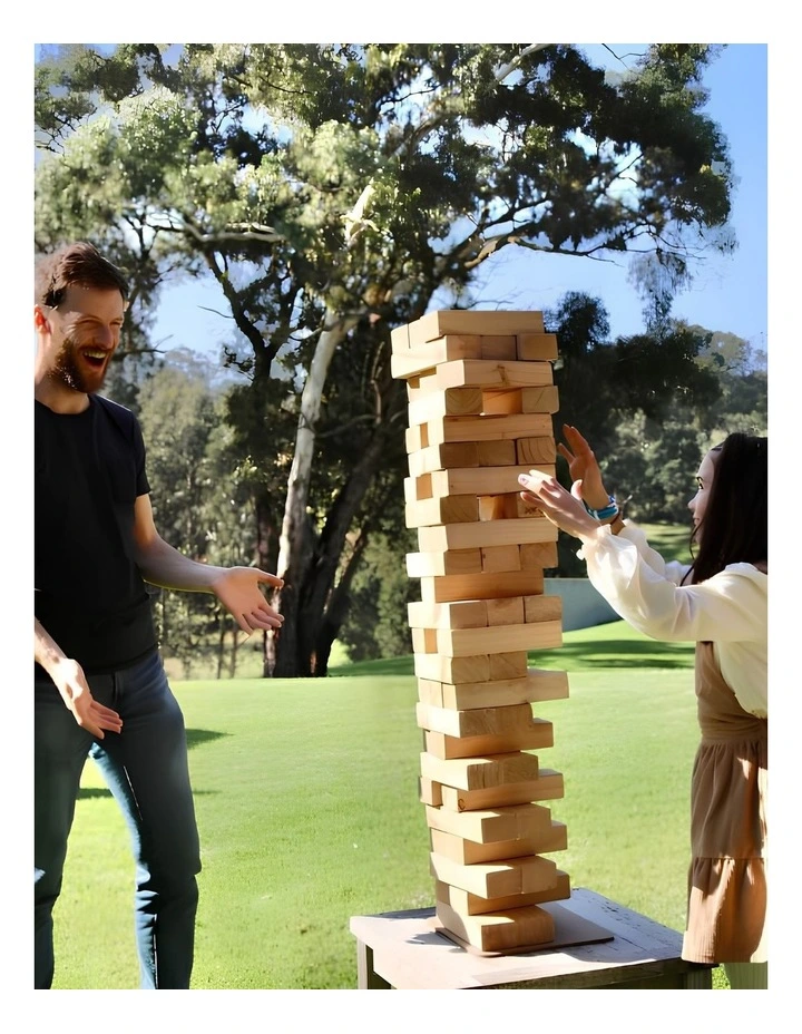 54 Piece Outdoor Jumbo Jenjo Wooden Block Game 81cm image 6