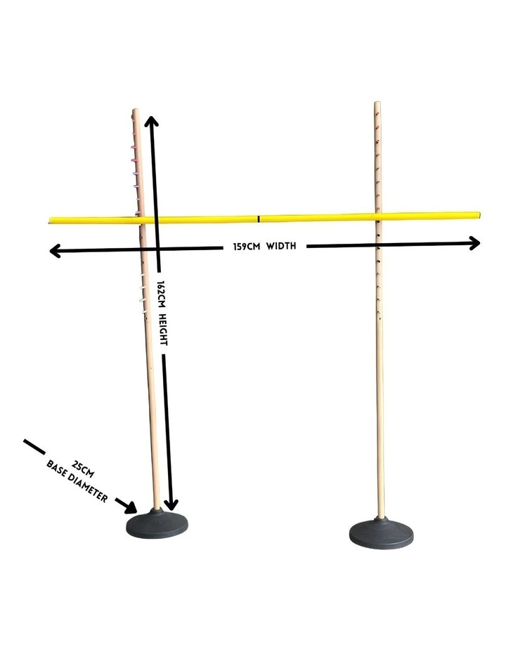 Wooden Limbo Set w/ Rubber Legs & Plastic Pole Height 158cm image 2