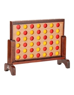 Mini Four In A Row Polished Hardwood 52x16x40cm Outdoor/Indoor Boardgame