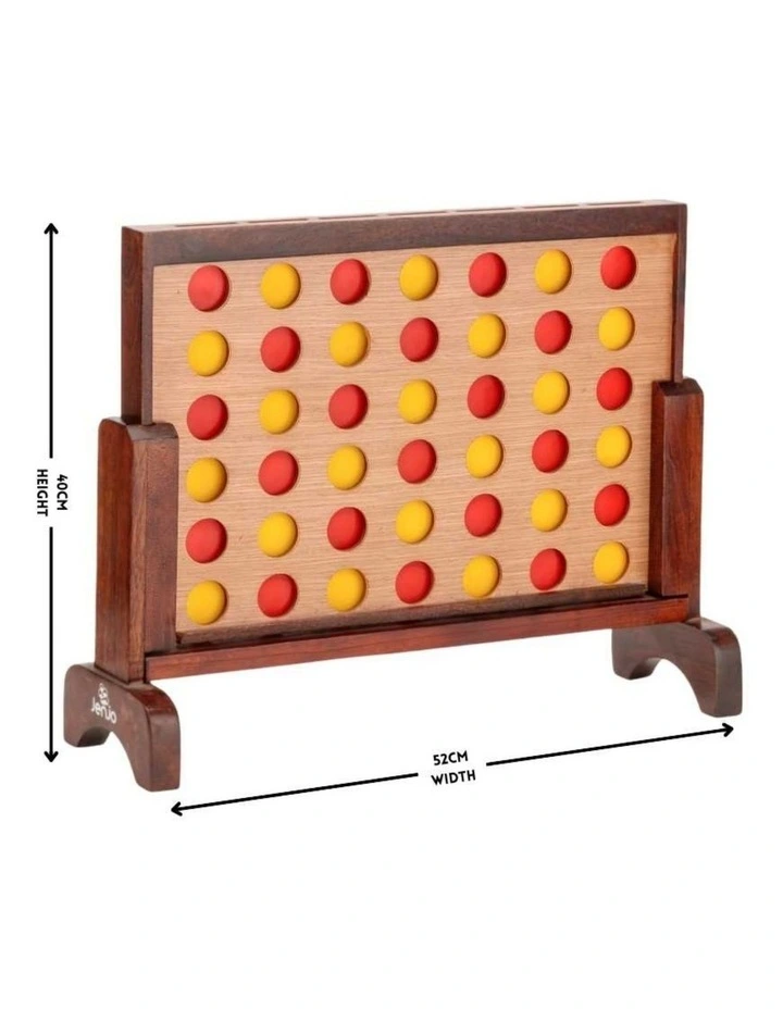Mini Four In A Row Polished Hardwood 52x16x40cm Outdoor/Indoor Boardgame image 3