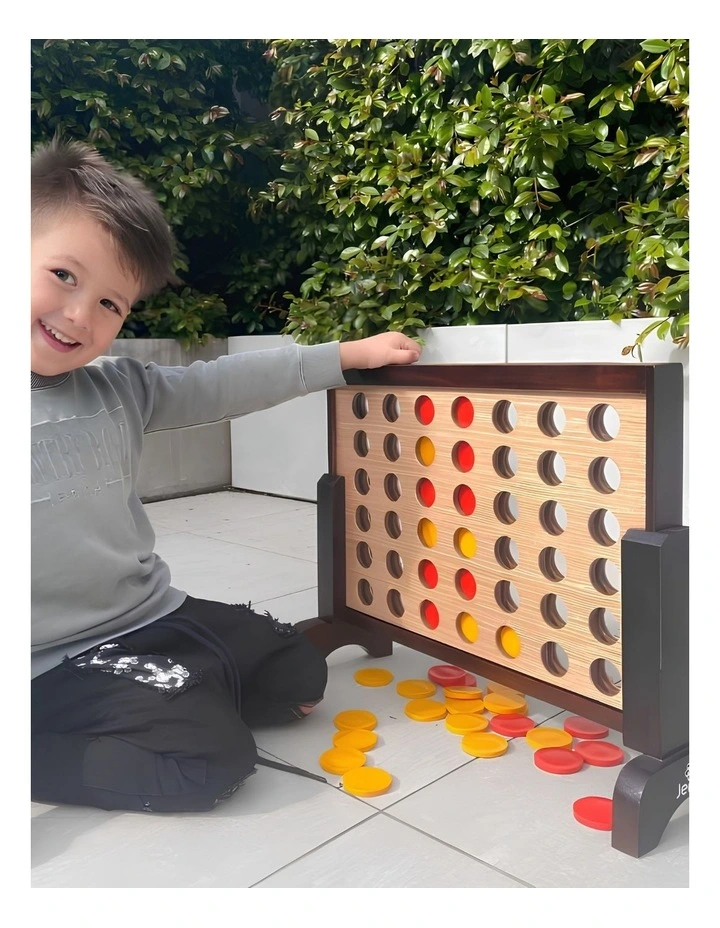 Mini Four In A Row Polished Hardwood 52x16x40cm Outdoor/Indoor Boardgame image 5