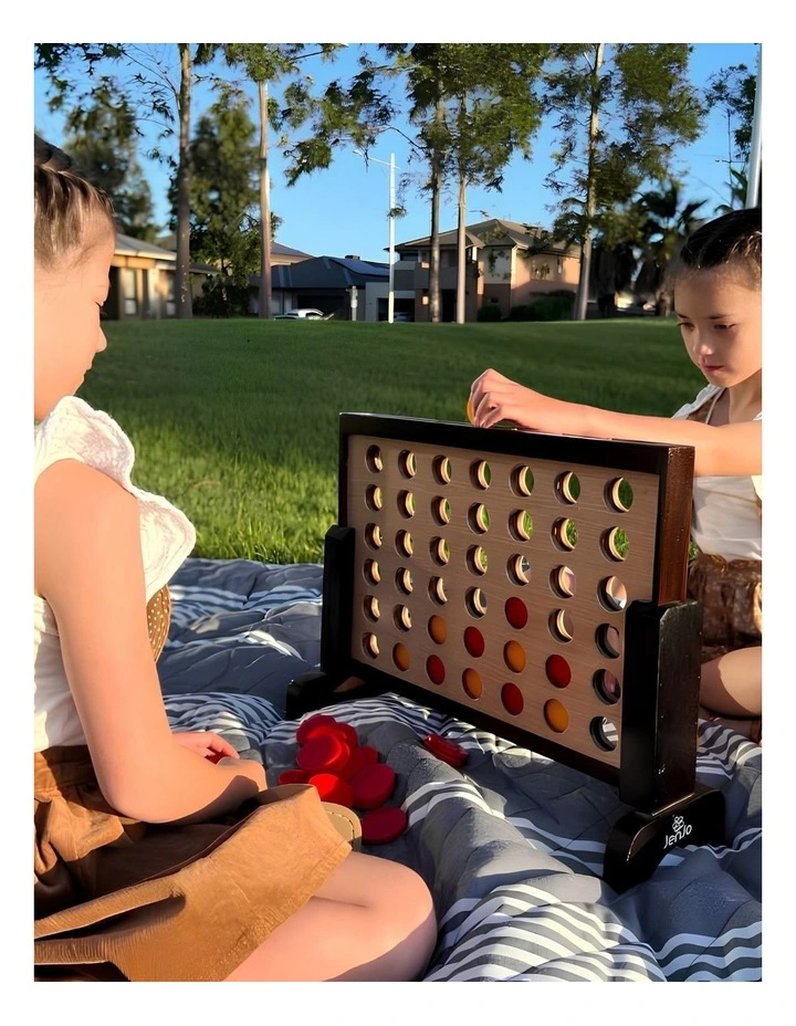Mini Four In A Row Polished Hardwood 52x16x40cm Outdoor/Indoor Boardgame image 7