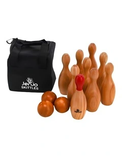 Outdoor Wooden Skittles Bowling Lawn Game Set