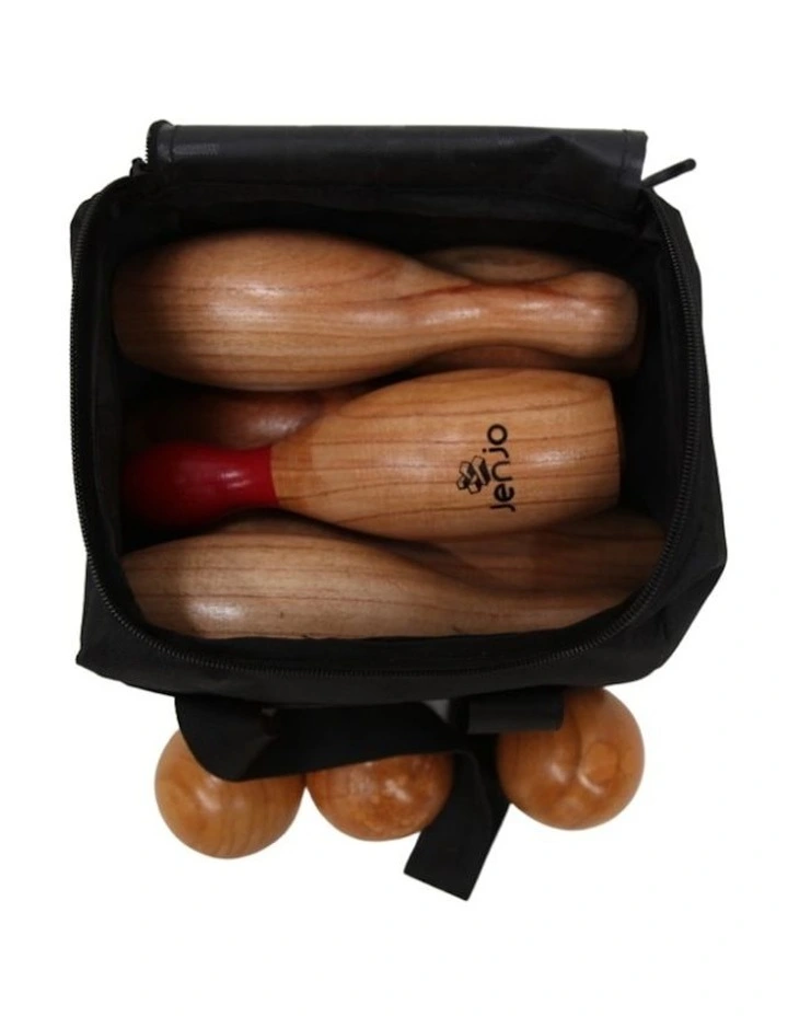 Outdoor Wooden Skittles Bowling Lawn Game Set image 3