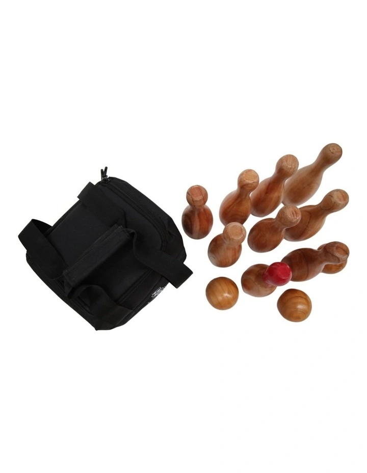 Outdoor Wooden Skittles Bowling Lawn Game Set image 4