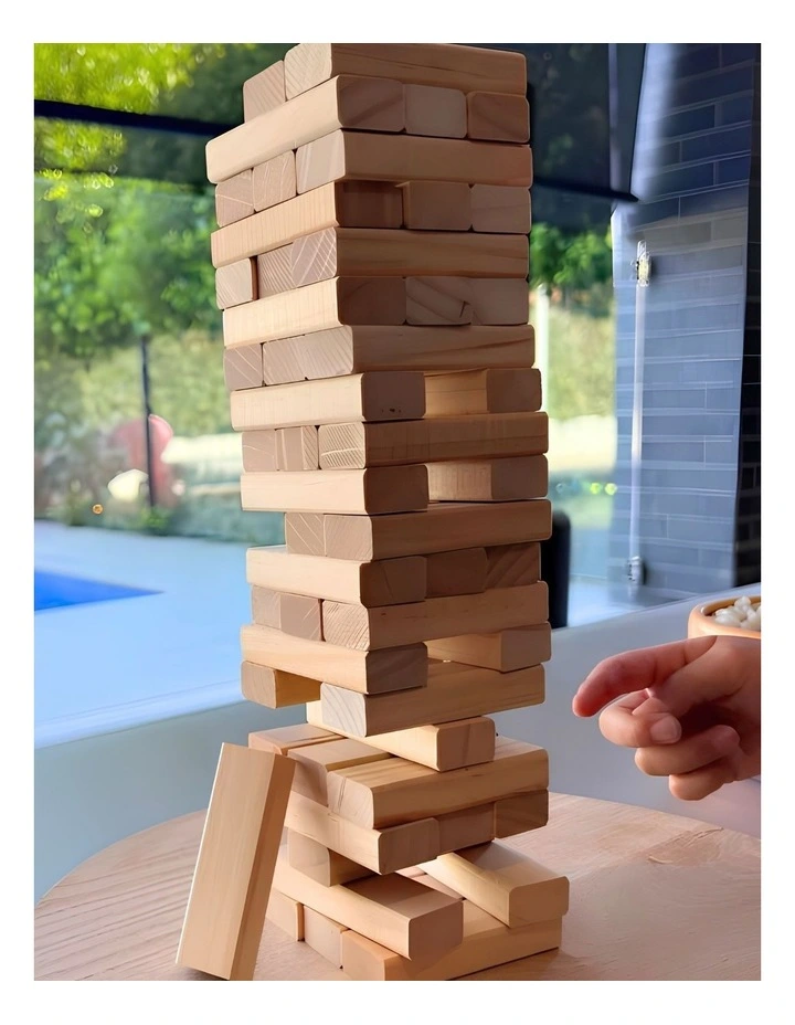 54 Piece Mini Jenjo Outdoor Wooden Block Game 27cm image 6