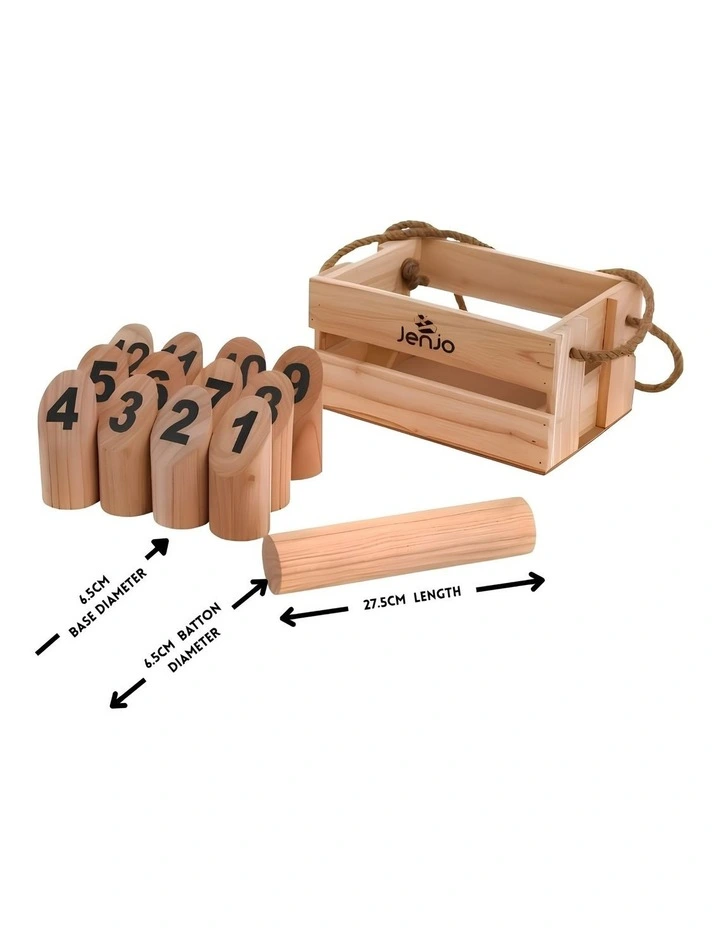 Molkky Scatter Smite & Scattles Hardwood Throwing Game image 2