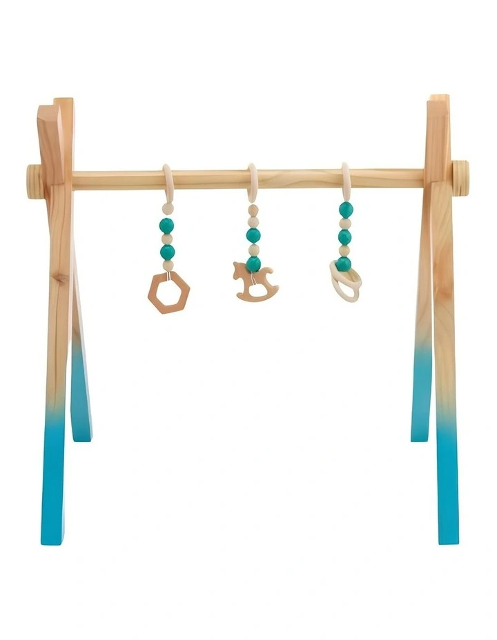 Wooden Baby Play Gym In Aqua image 1