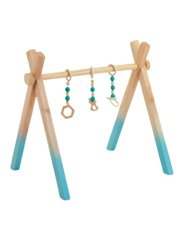 Wooden Baby Play Gym In Aqua image 3