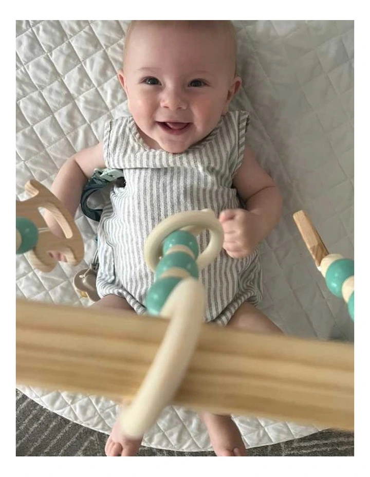 Wooden Baby Play Gym In Aqua image 7