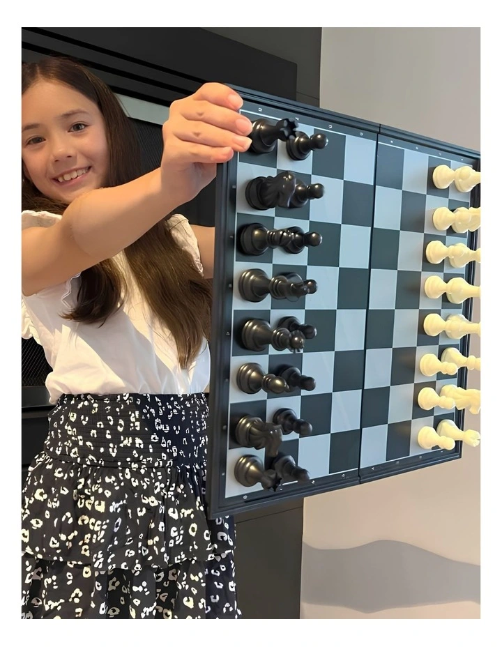 3 in 1 Magnetic Chess, Checkers & Backgammom Foldable Board Game image 5