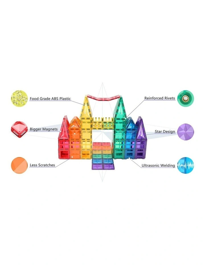 Magnetic Tile 108 Piece in Multi image 3