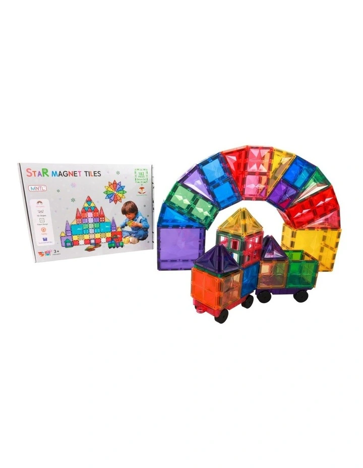 Magnetic Tiles 182 Piece in Multi image 1
