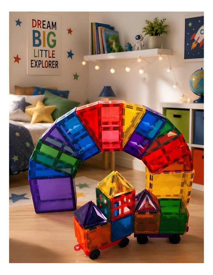 Magnetic Tiles 182 Piece in Multi image 5