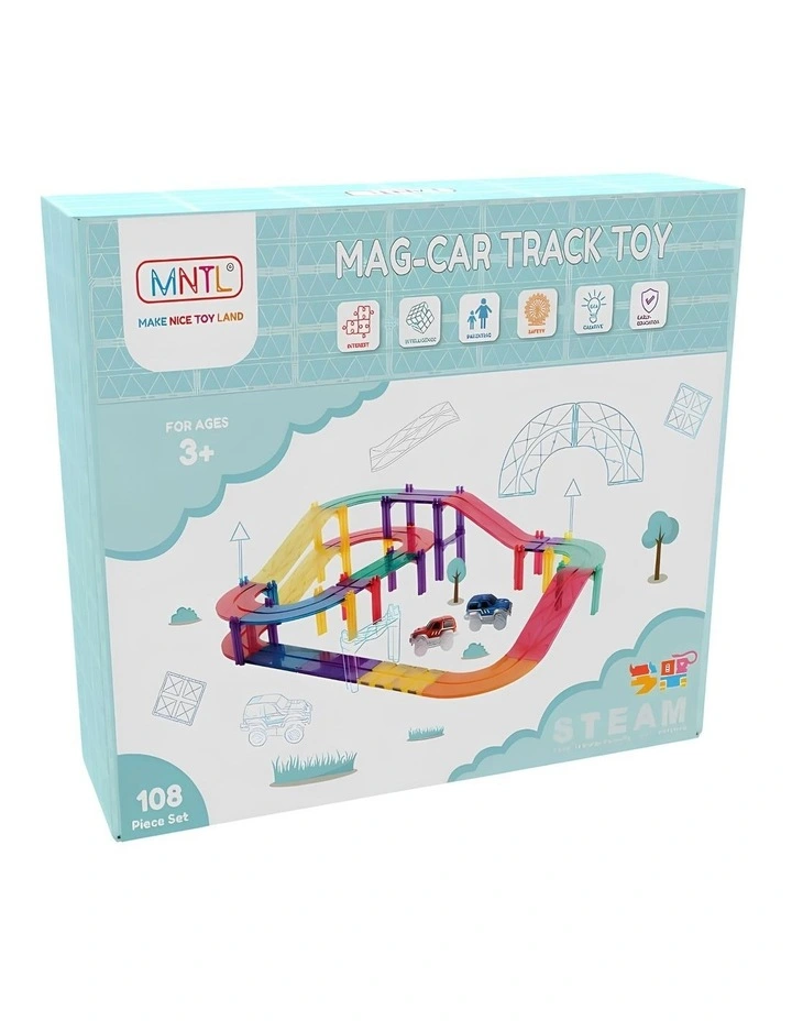 Magnetic Car Track Set 108 Piece in Multi image 4