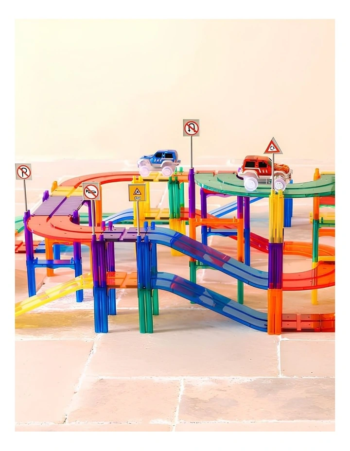 Magnetic Car Track Set 108 Piece in Multi image 6