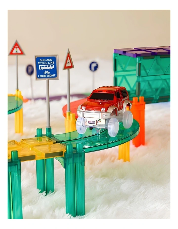 Magnetic Car Track Set 108 Piece in Multi image 7