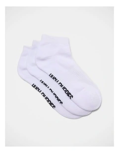 Cushion Ankle Sock 3 Pack in White