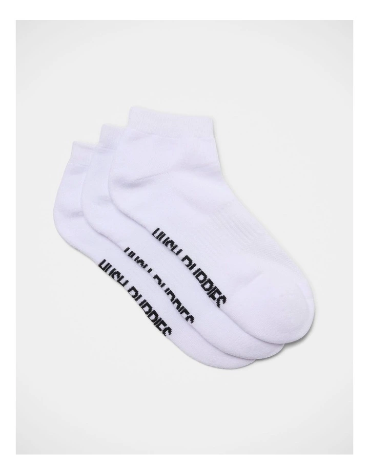 Cushion Ankle Sock 3 Pack in White image 1