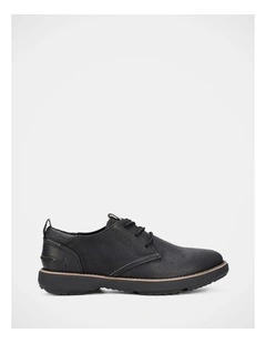 Scotty Lace Up Shoes In Bold Black Leather