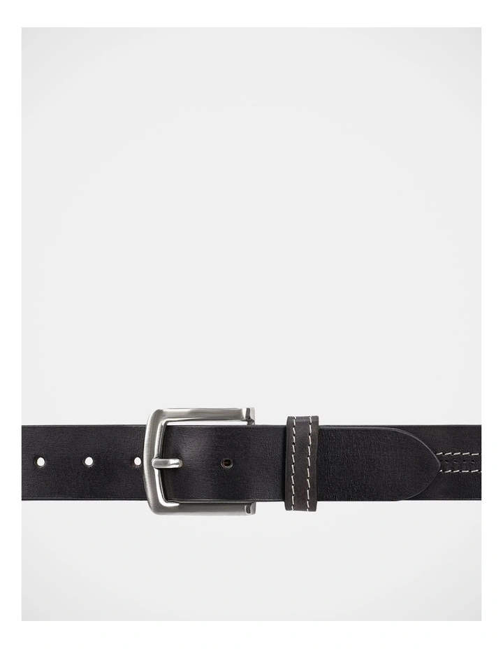 Casual Stitch Belt In Black image 2