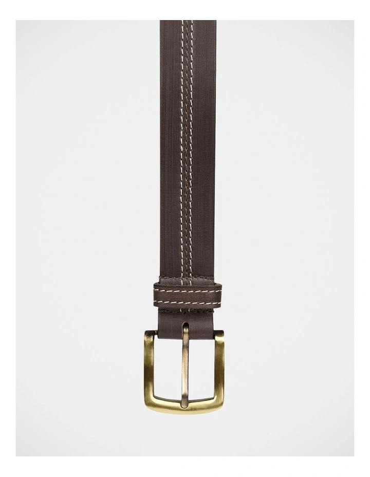 Casual Stitch Belt In Brown image 3