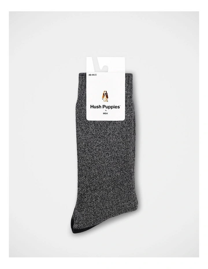 Twisted Yarn Casual Boot Sock in Black image 2